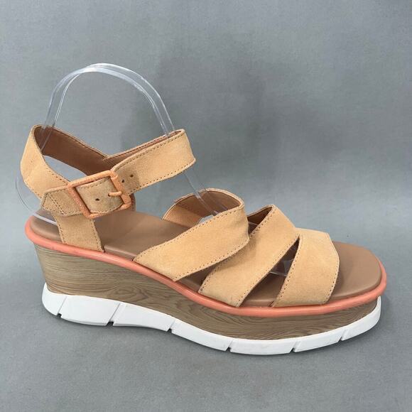Sorel Suede Leather Wedge Sandals Womens 11 Strappy Modern Boho Y2K Style Summer - Picture 6 of 15